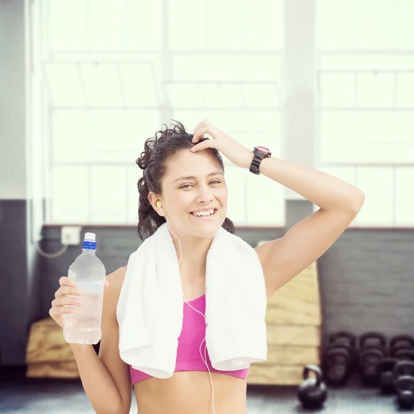 Fit woman with water — Stock Photo, Image