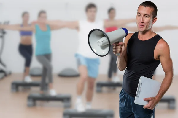 Entrenador usando megáfono — Foto de Stock