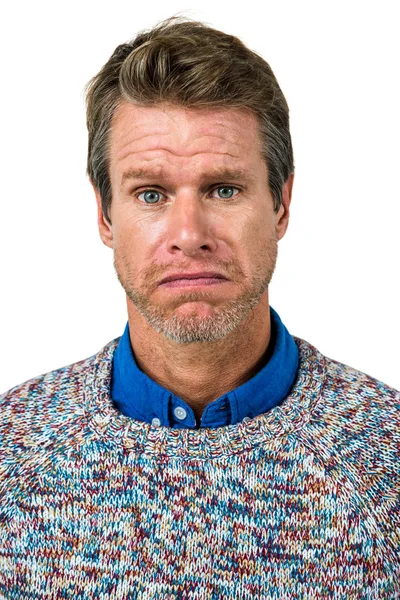 Close-up van portret van trieste man — Stockfoto