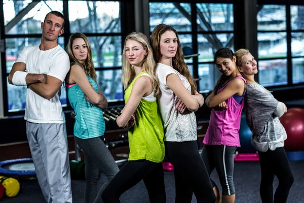 Dancer group posing back to back — Stock Photo, Image