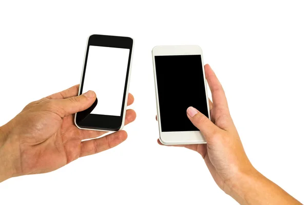 Hands holding smartphones — Stock Photo, Image