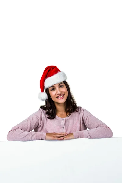 Portrait of woman wearing red Santa hat — Stock Photo, Image