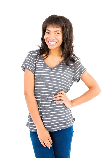 Smiling casual woman looking at camera — Stock Photo, Image