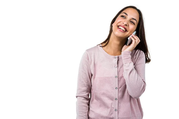 Mujer sonriente hablando por teléfono —  Fotos de Stock