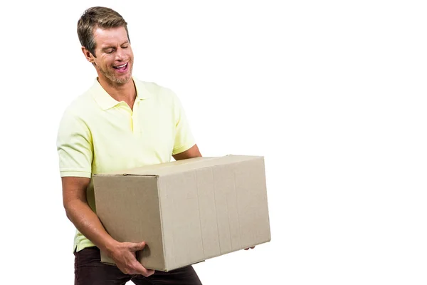 Close-up of man holding box — Stock Photo, Image