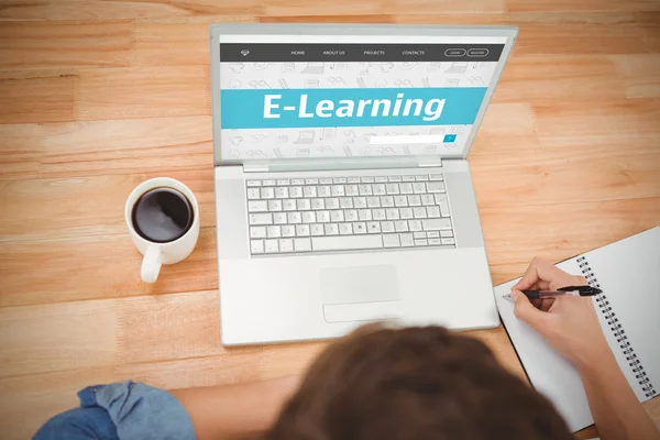 E-learning διεπαφή εναντίον hipster γραφής — Φωτογραφία Αρχείου