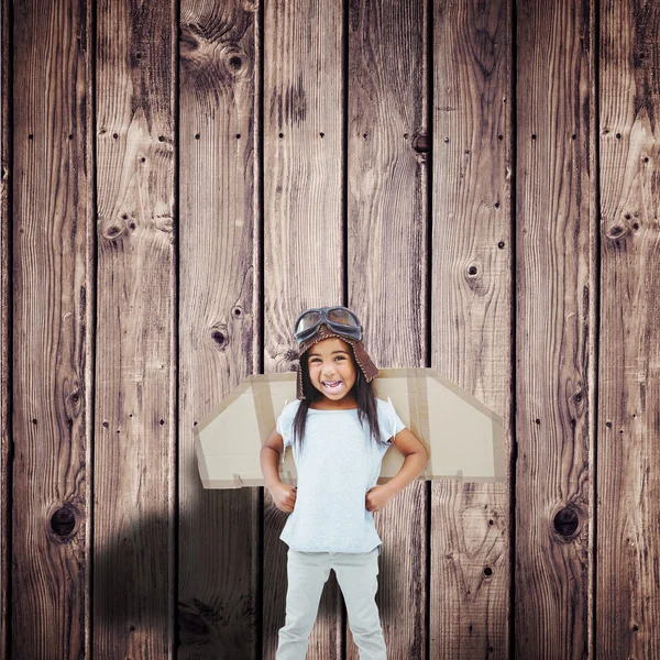 Girl with fake wings — Stock Photo, Image