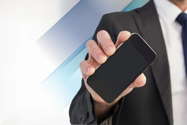 Empresario mostrando la pantalla de su smartphone — Foto de Stock