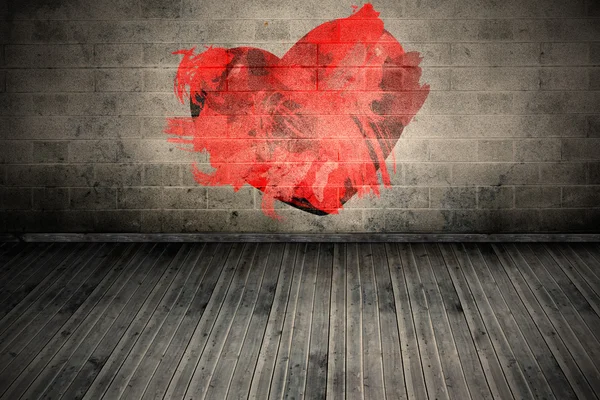 Heart against grey wall — Stock Photo, Image