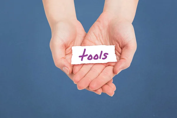Composite image of hands presenting — Stock Photo, Image