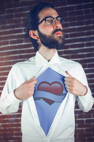 Hipster öppning skjorta i superhjälte stil — Stockfoto