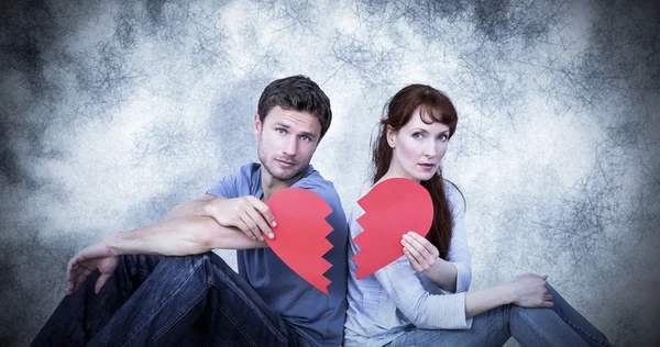 Paar mit gebrochenem Herzen — Stockfoto