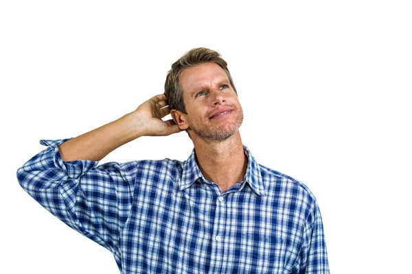 Thinking businessman scratching his head — Stock Photo, Image