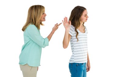 Mother arguing with her daughter clipart