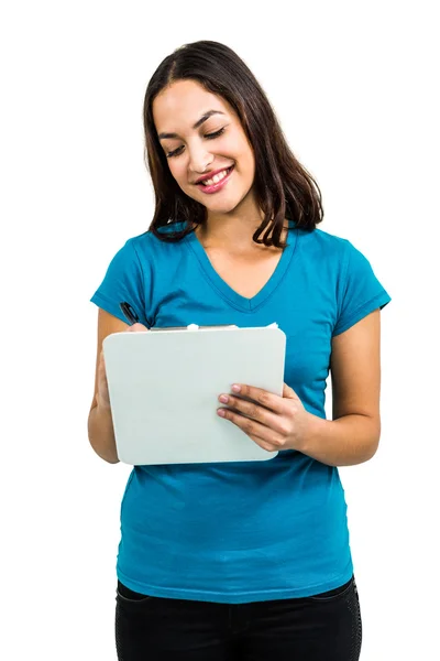 Woman holding digital tablet — Stock Photo, Image