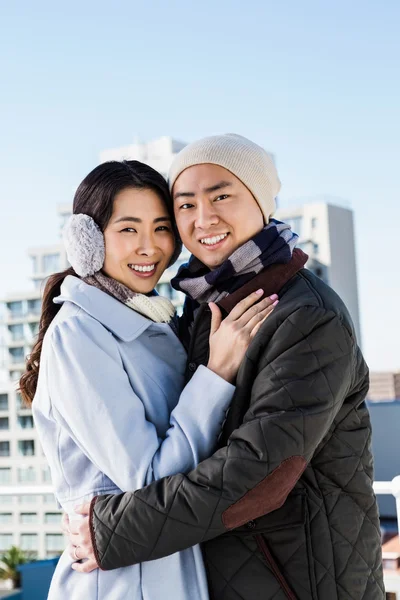 Portrait of couple embracing — Stok fotoğraf