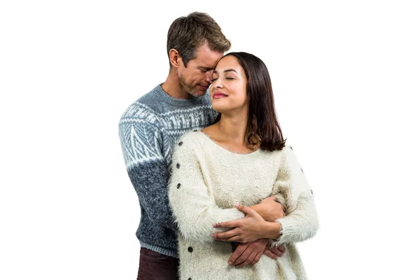 Romantic couple in warm clothing — Stock Photo, Image