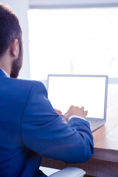 Profissional masculino trabalhando no laptop — Fotografia de Stock