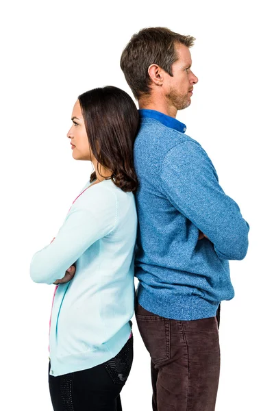 Troubled couple standing back to back — Stock Photo, Image