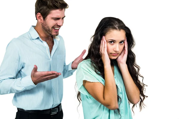 Casal frustrado tendo argumento — Fotografia de Stock