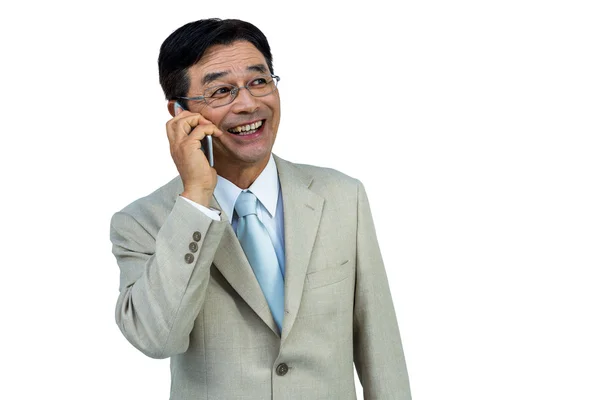 Smiling asian businessman phone calling — Stock Photo, Image