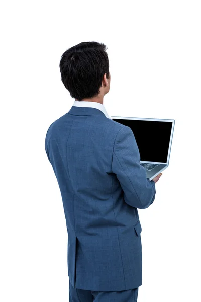 Zakenman met zijn computer — Stockfoto