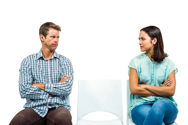 Angry couple looking at each other — Stock Photo, Image