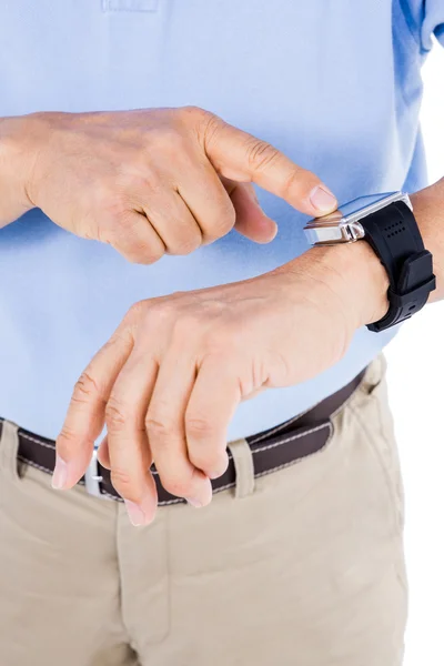Close up of a mans smartwatch — Stock Photo, Image