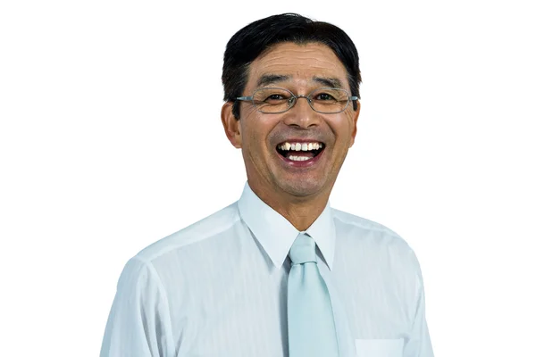 Gülümseyen mutlu Asya iş adamı — Stok fotoğraf
