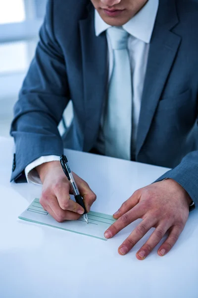 Close up view of a cheque — Stock Photo, Image