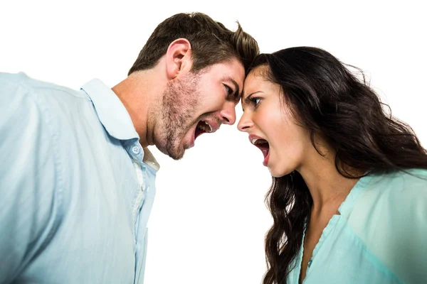 Casal gritando e discutindo — Fotografia de Stock