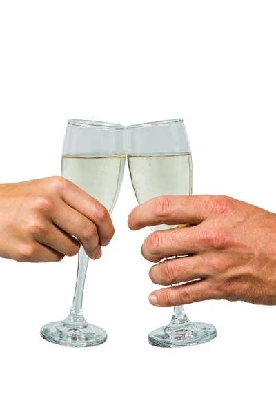 Couple toasting champagne flute — Stock Photo, Image