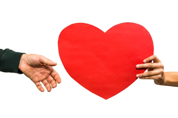 Cropped hand of woman giving heart — Stock Photo, Image