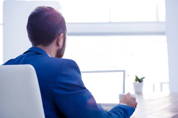 Profesional trabajando en el ordenador portátil — Foto de Stock