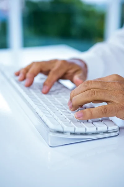 Zakenman met zijn computer — Stockfoto