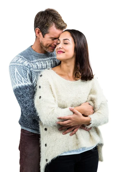 Tillgiven par i varma kläder — Stockfoto