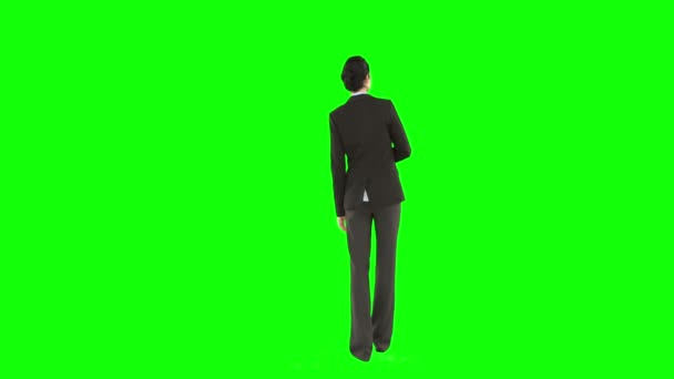 Mujer de negocios en pantalla verde — Vídeo de stock