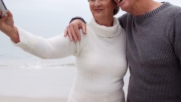 Älteres Paar macht Selfie — Stockvideo
