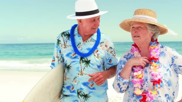Seniorenpaar im Gespräch — Stockvideo