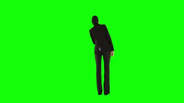 Businesswoman on green screen — Stock Video