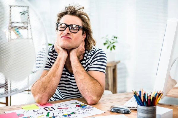 Hipster homem de negócios sentado — Fotografia de Stock