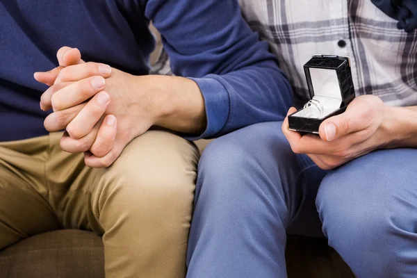 Heiratsantrag für schwule Paare — Stockfoto