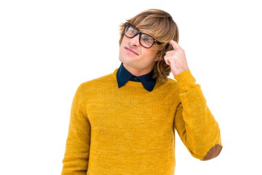 confused hipster on white background clipart