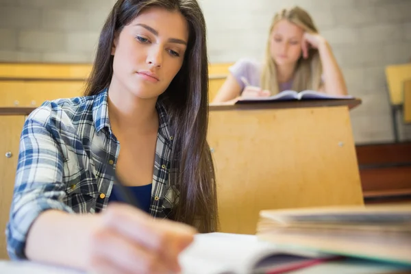 Estudantes sérios trabalhando em classe — Fotografia de Stock