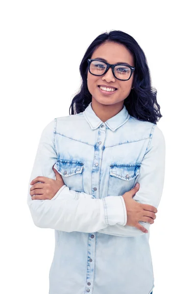 Mujer asiática con los brazos cruzados — Foto de Stock