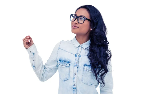 Asian woman looking up — Stock Photo, Image