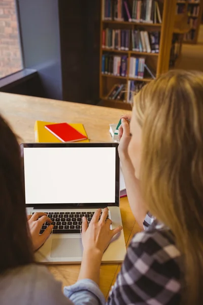 Studenten die laptop gebruiken — Stockfoto