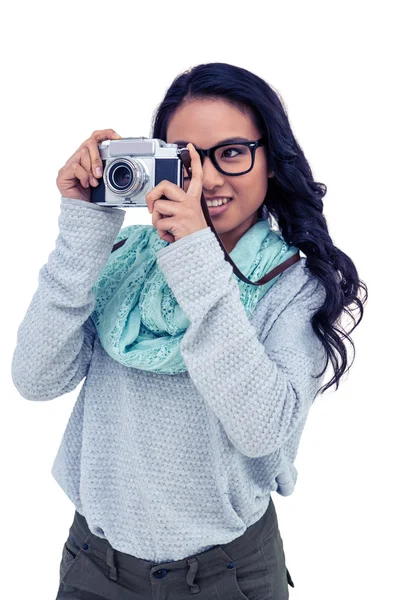 Asian woman taking picture — Stock Photo, Image