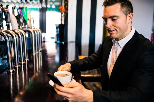 Businessman having coffee — Stock Photo, Image