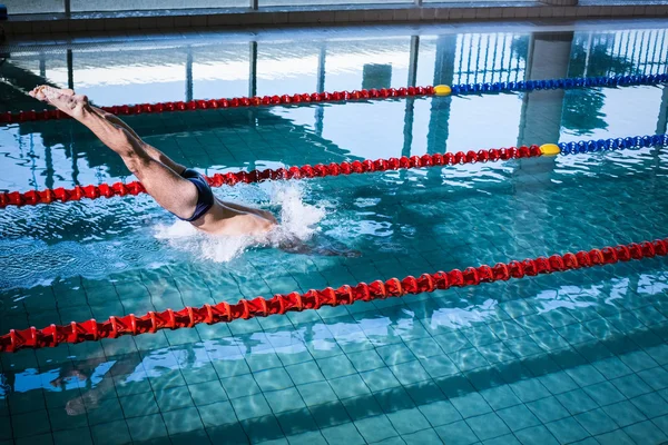 Přizpůsobit muž potápění — Stock fotografie